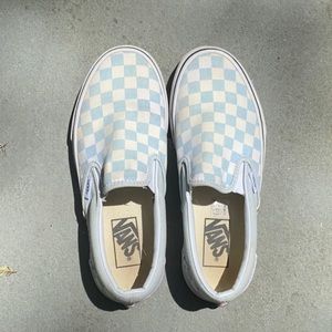 light blue checkered vans